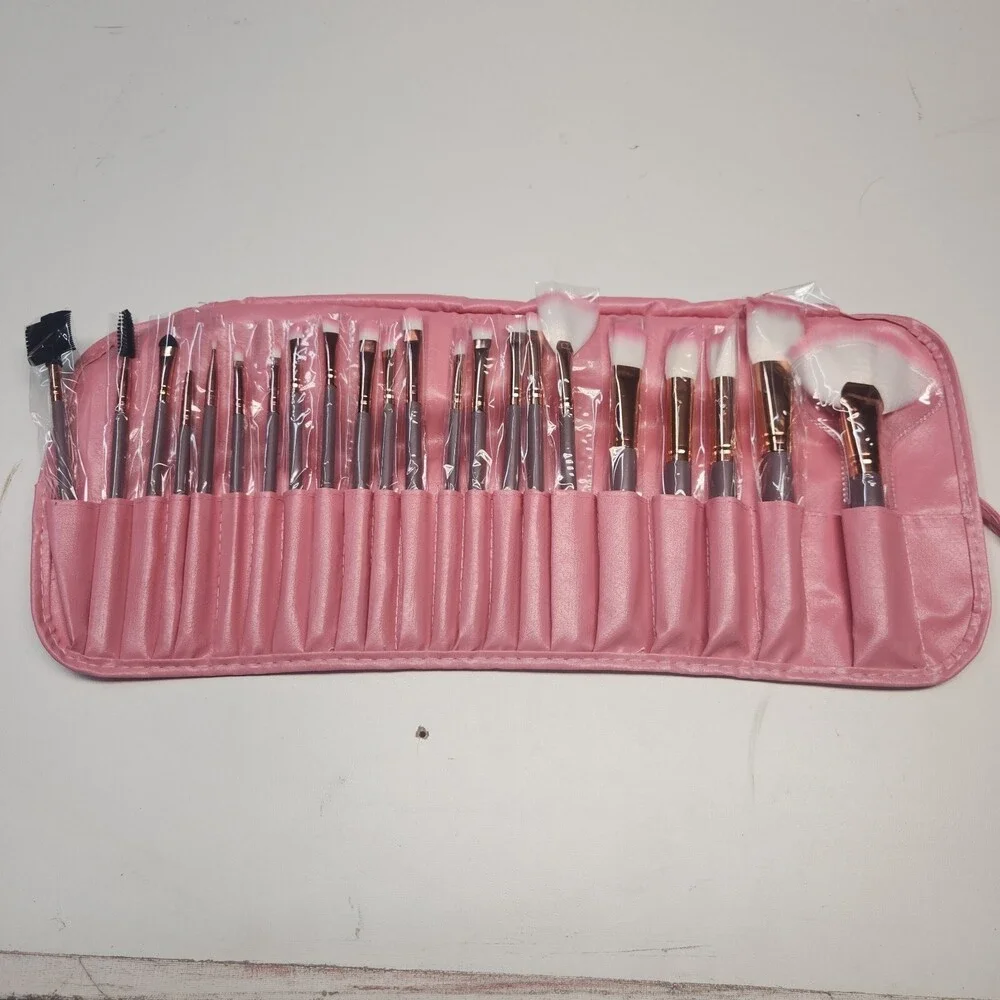 Makeup Kit 22pc Brush Set Professional Beauty Pink Tools Ultra Soft with Bag
